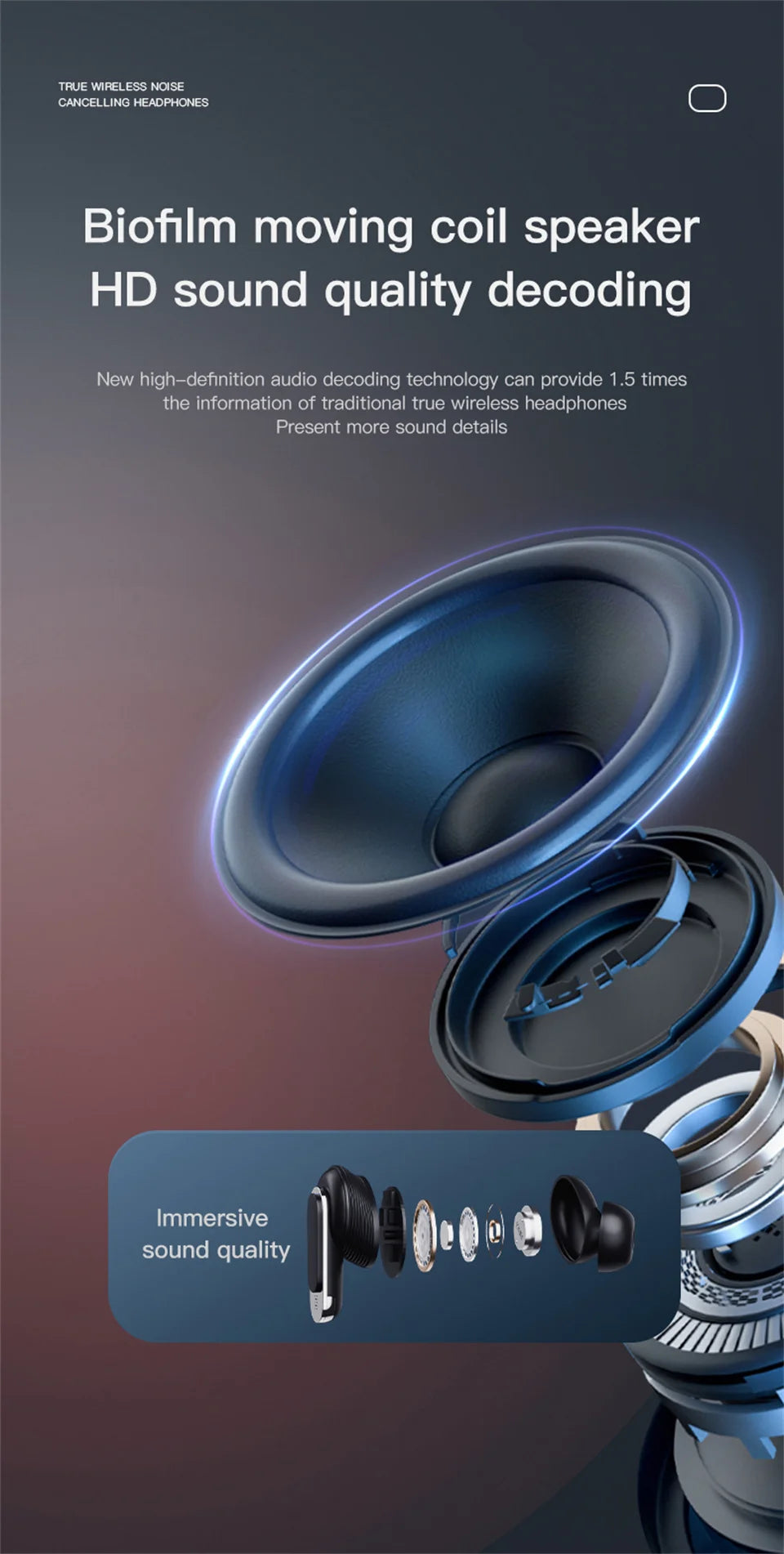 Fone de Ouvido Bluetooth com Tela Touch