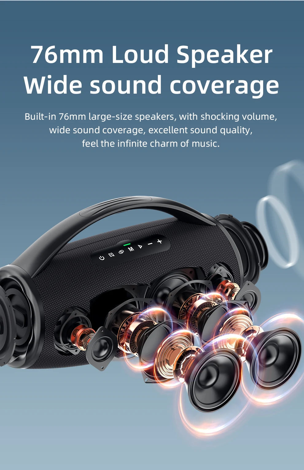 Caixa de Som Boombox - ZEALOT-S97 80W Bluetooth