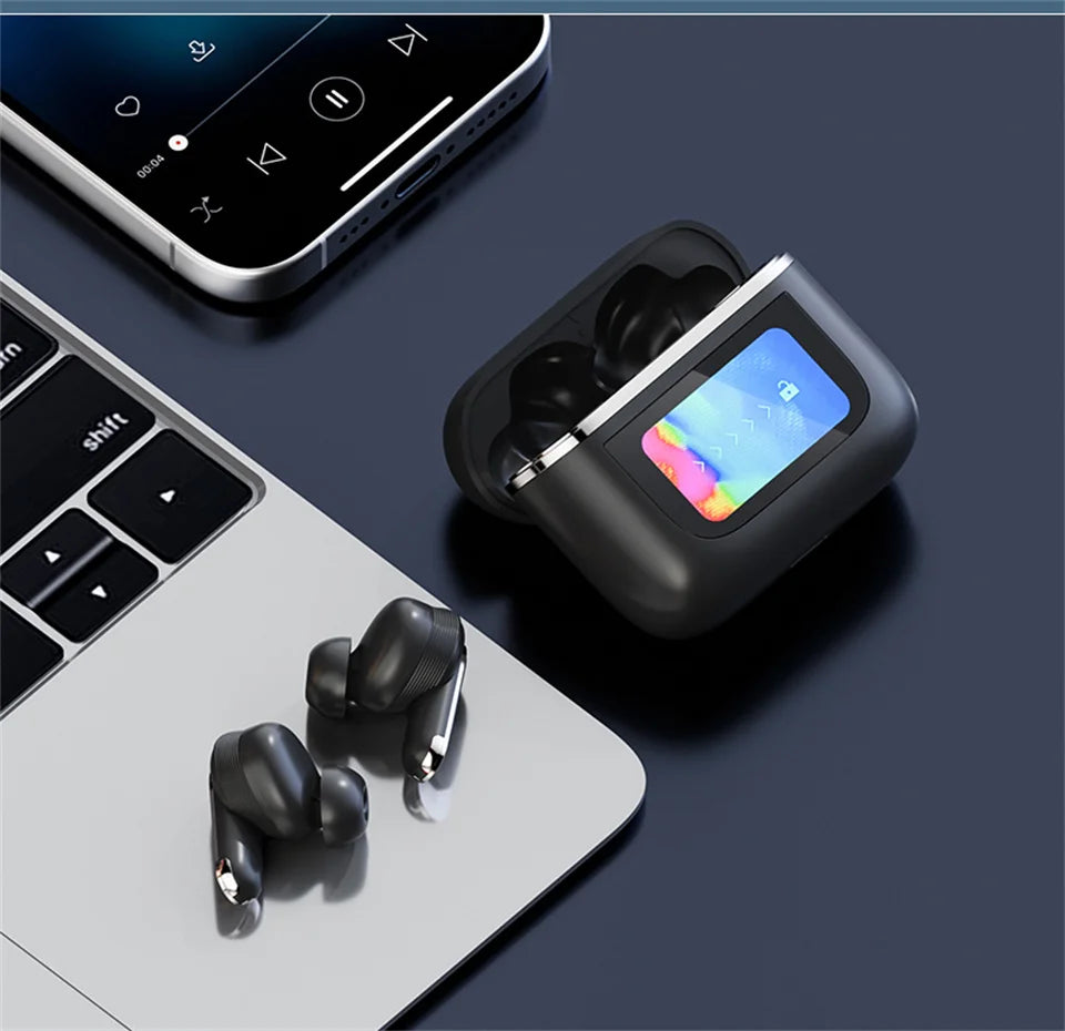 Fone de Ouvido Bluetooth com Tela Touch