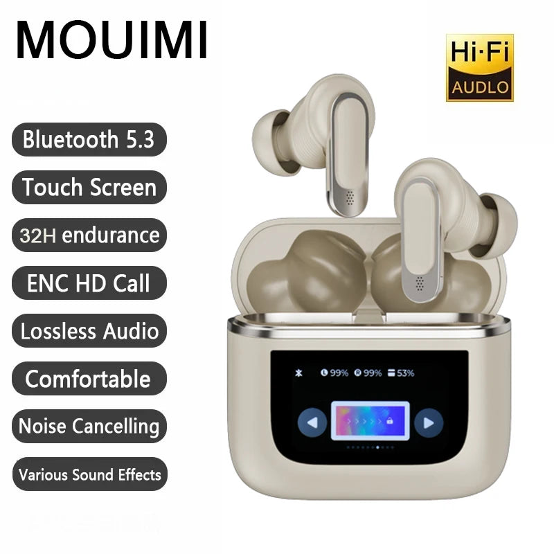 Fone de Ouvido Bluetooth com Tela Touch
