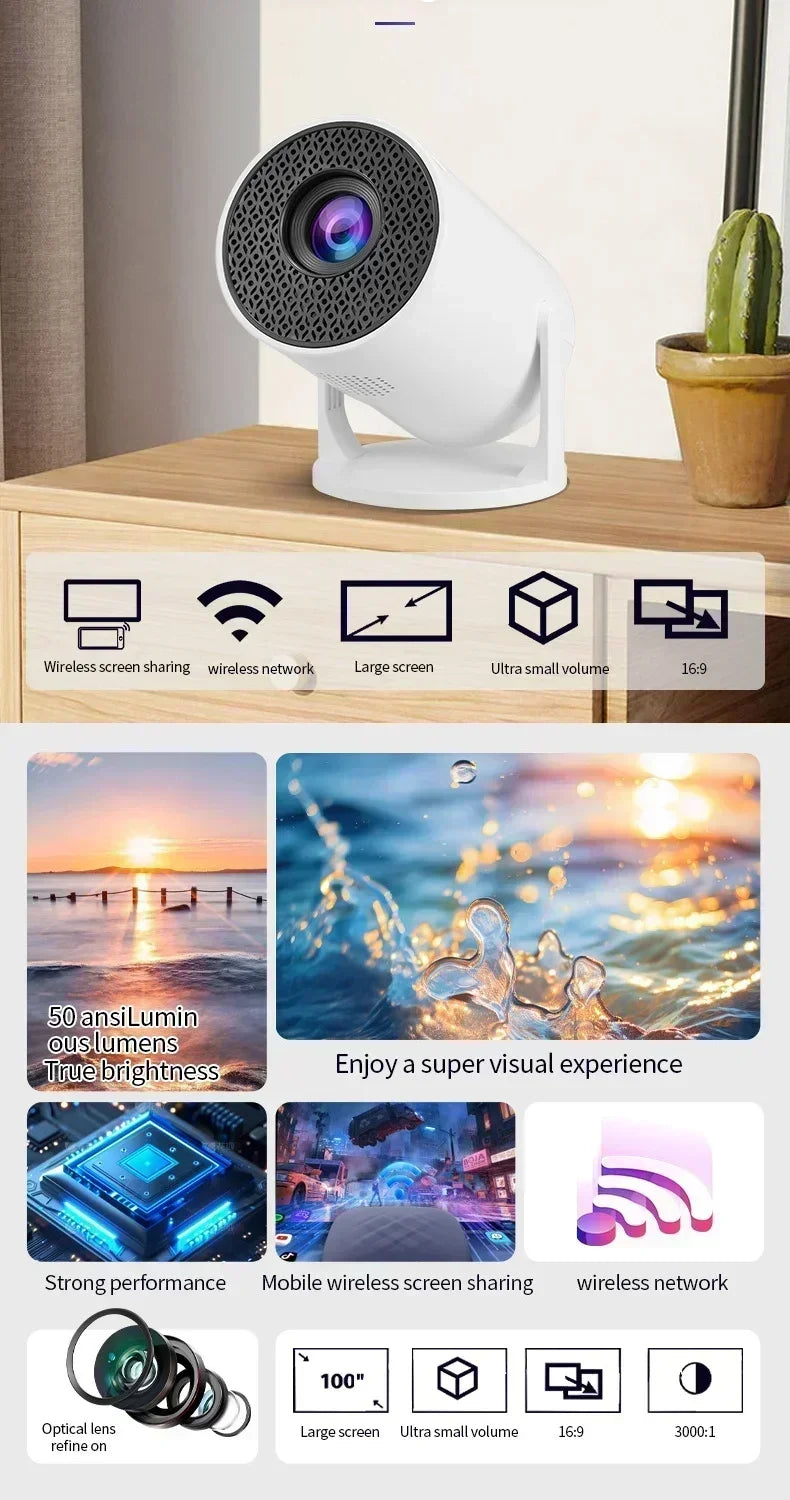Projetor Portátil HY300 Smart 4K