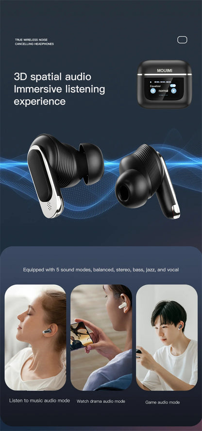 Fone de Ouvido Bluetooth com Tela Touch