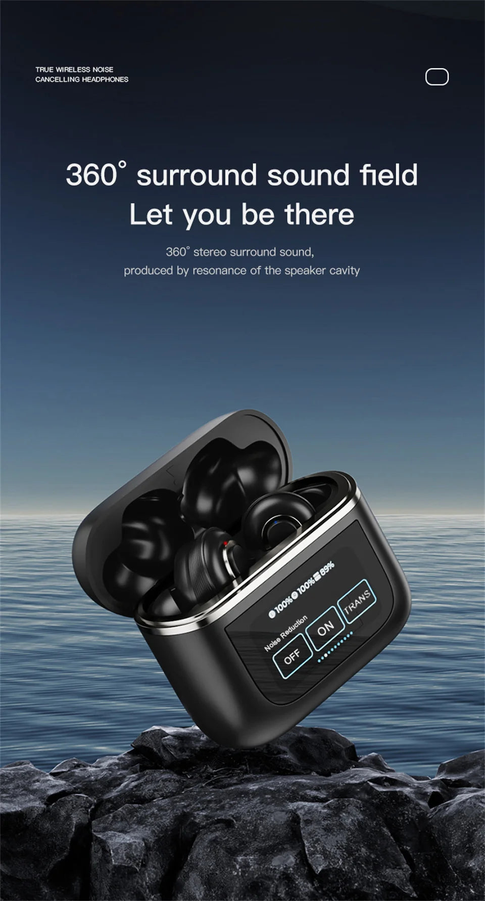 Fone de Ouvido Bluetooth com Tela Touch