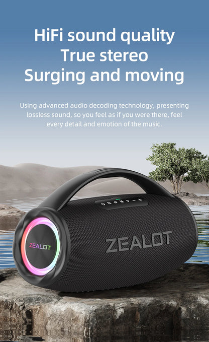 Caixa de Som Boombox - ZEALOT-S97 80W Bluetooth