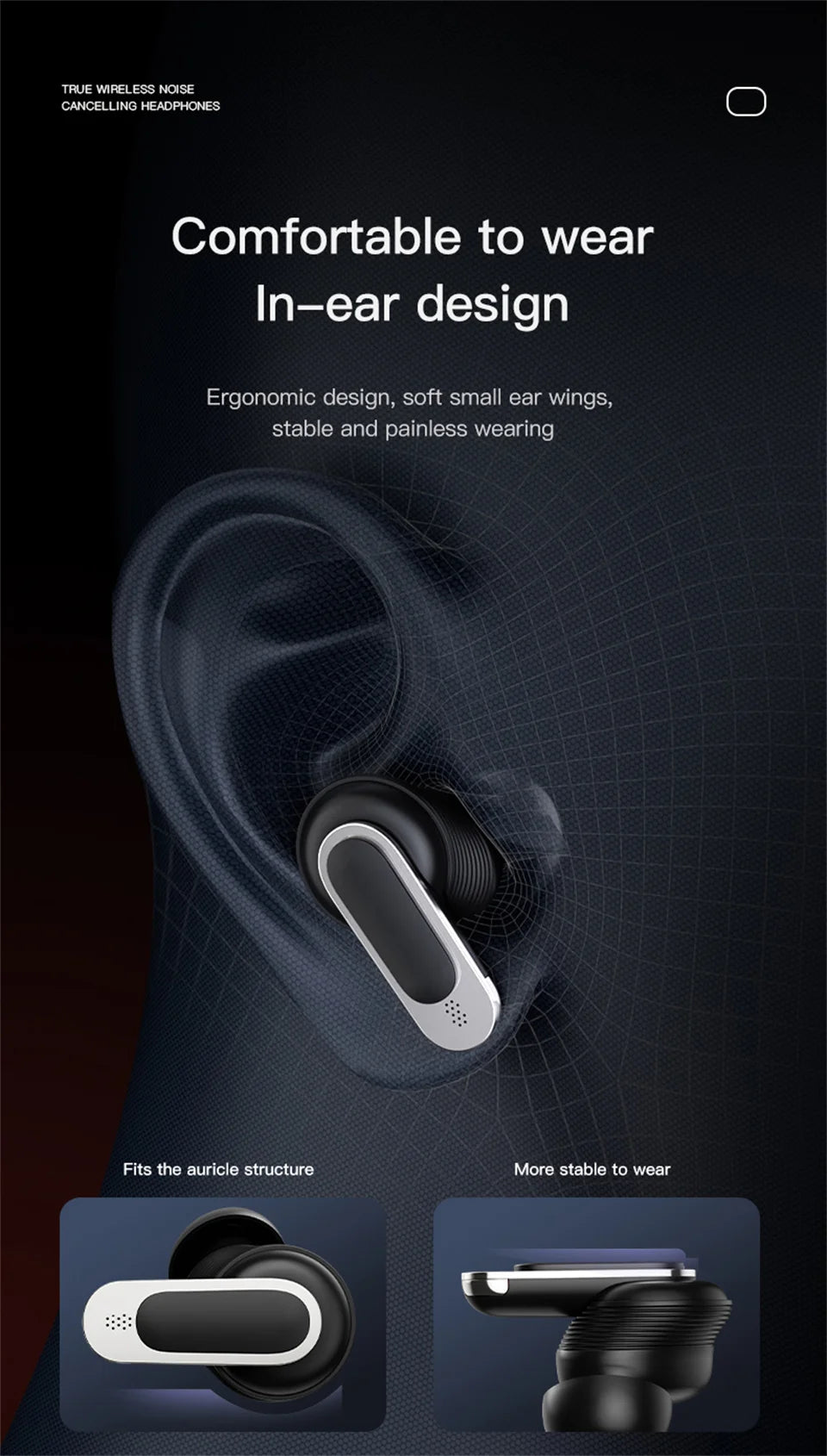 Fone de Ouvido Bluetooth com Tela Touch