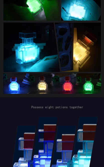 Luminária Poções Minecraft - 7 Cores