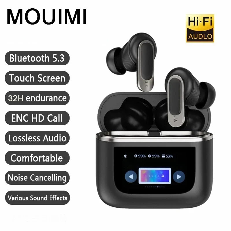 Fone de Ouvido Bluetooth com Tela Touch