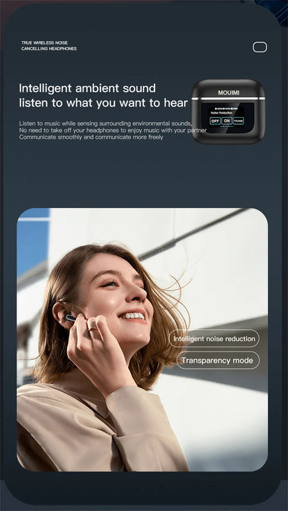 Fone de Ouvido Bluetooth com Tela Touch