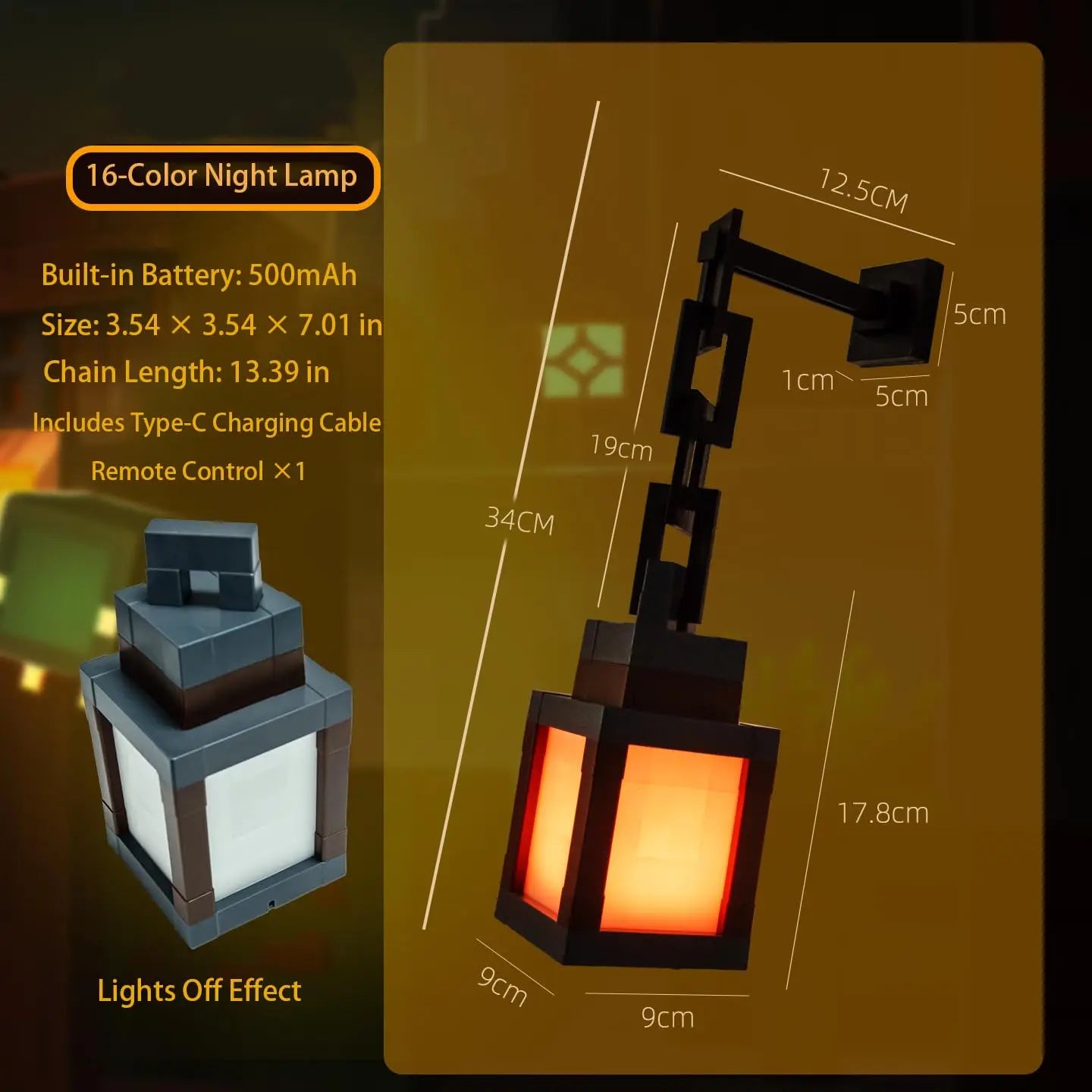Luminária Lampião Minecraft