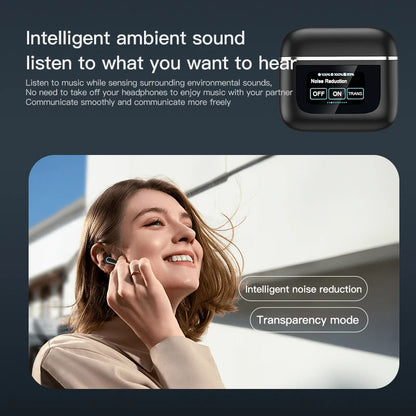 Fone de Ouvido Bluetooth com Tela Touch
